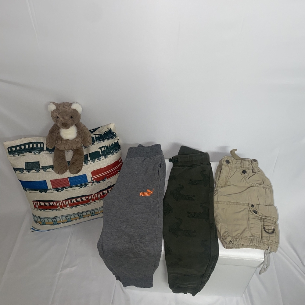 Puma Gray Sweatpants with Orange Accent